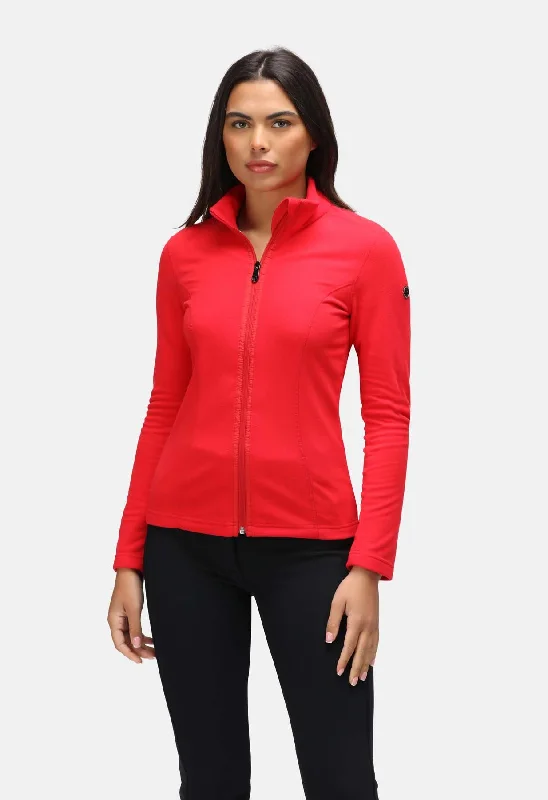 comfy workout sweatshirtPoivre Blanc Micro Fleece Jacket in Scarlet Red