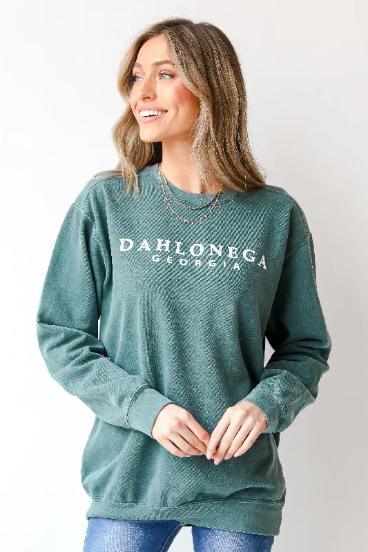 graphic gym sweatshirtTeal Dahlonega Georgia Sweatshirt