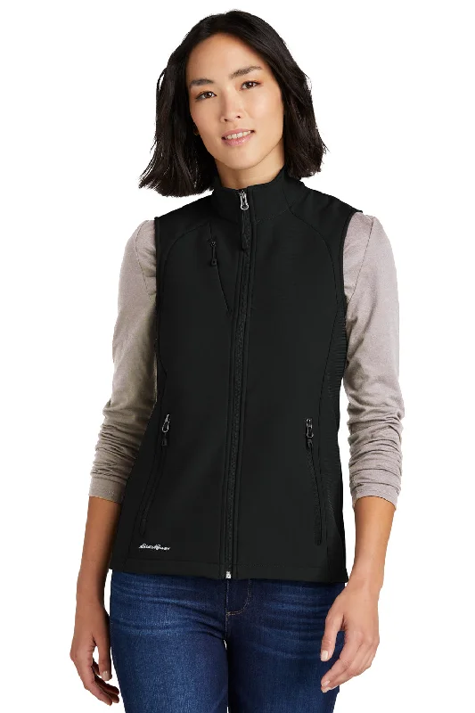 fashion coat with hoodEddie Bauer Womens Stretch Soft Shell Full Zip Vest - Deep Black