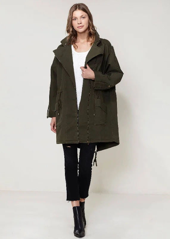 insulated coatWomen's Oversized Utility Jacket In Olive