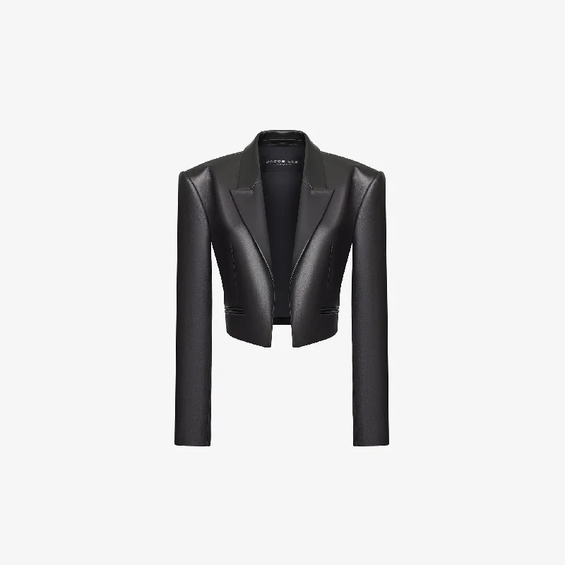 modern coatCROPED TUXEDO JACKET IN LAMBSKIN