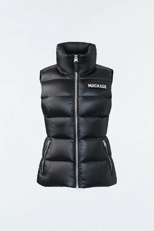 windproof jacketCHAYA lustrous light down vest for ladies Black