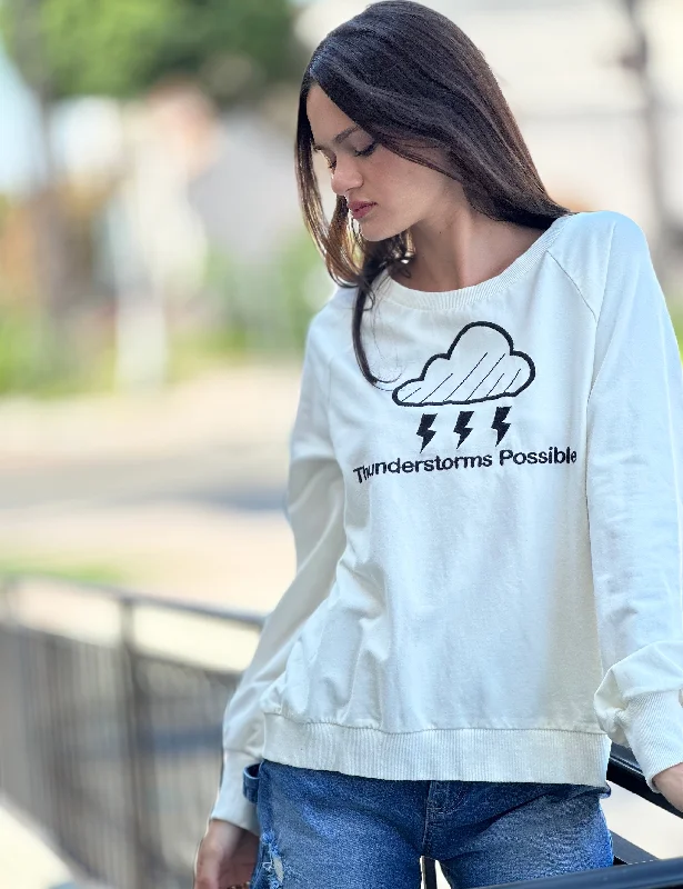 slim fit workout hoodieThunderstorms Possible Sweatshirt