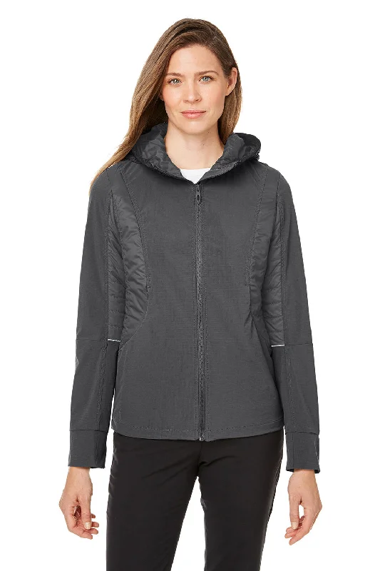 street style coatSpyder Womens Powerglyde Full Zip Hooded Jacket - Polar Grey