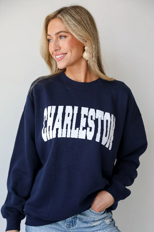 sleek workout sweatshirtNavy Charleston Sweatshirt