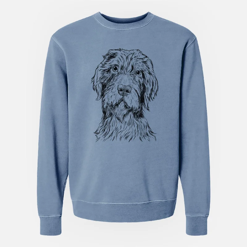 trendy sports sweatshirtBare Doc Holliday the Pudelpointer - Unisex Pigment Dyed Crew Sweatshirt