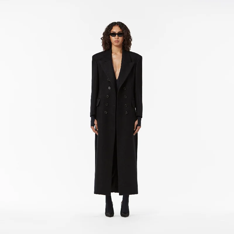 high-fashion coatLONG DOUBLE-BREASTED COAT MADE WITH RESPONSIBLE  WOOL