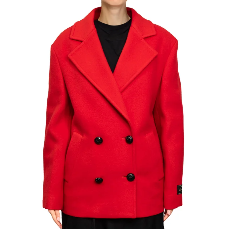 warm trench coatWomen's Wool Felt Coat Red