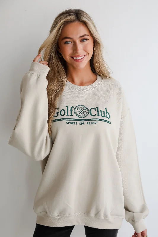 performance workout sweatshirtFINAL SALE - Taupe Golf Club Sweatshirt