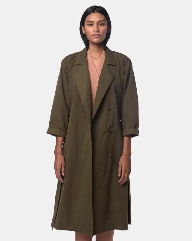 fashionable outerwearTrench Coat in Olive Brown