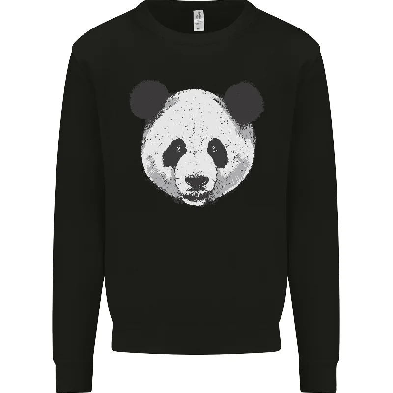 cool workout sweatshirtA Panda Bear Face Mens Sweatshirt Jumper