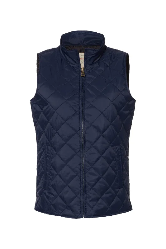 trendy casual outerwearWeatherproof Womens Vintage Diamond Quilted Full Zip Vest - Navy Blue