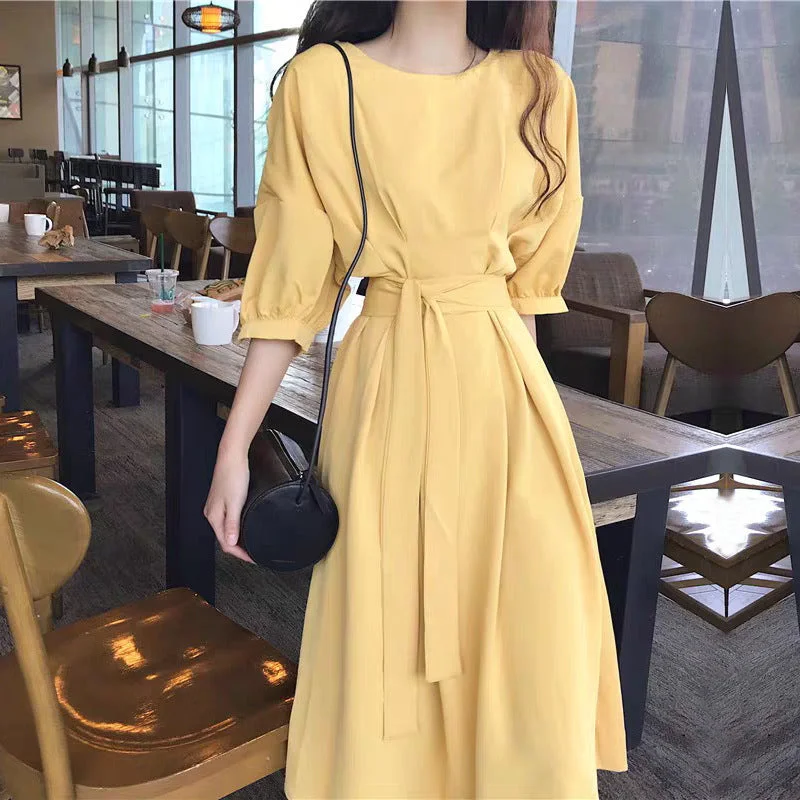 relaxed fit dressJulia Fashion - Solid Summer Midi Dress