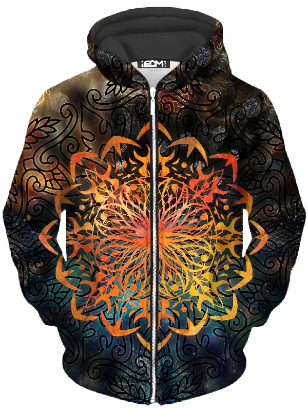 cool graphic hoodieFire Ornament Unisex Zip-Up Hoodie