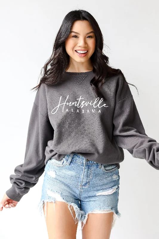 cool activewear hoodieCharcoal Huntsville Alabama Sweatshirt