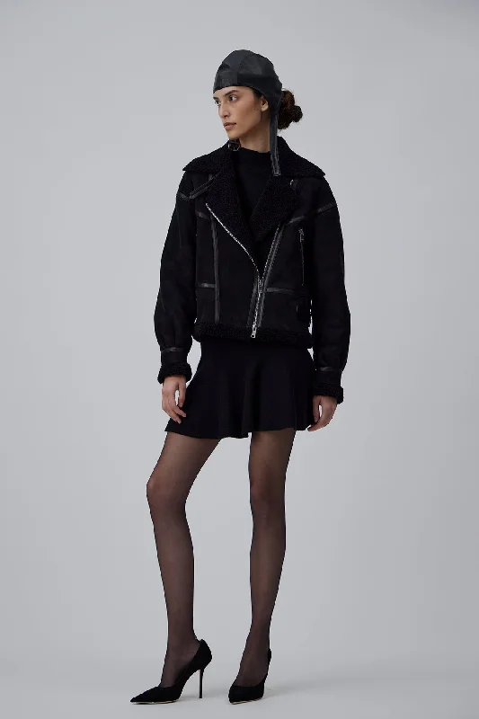 lightweight outerwearSHERLING JACKET IN GLOSSY BLACK