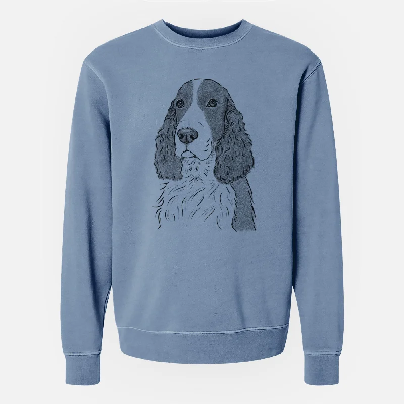 classic gym sweatshirtBare Quincy the English Springer Spaniel - Unisex Pigment Dyed Crew Sweatshirt