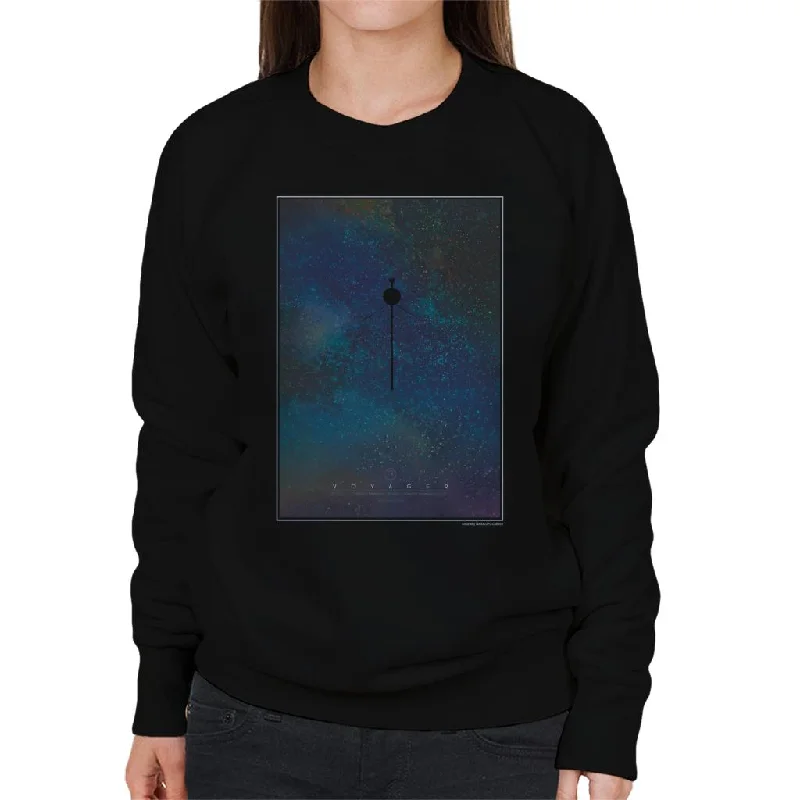 performance gym sweatshirtNASA Voyager Interplanetary Travel Poster Women's Sweatshirt