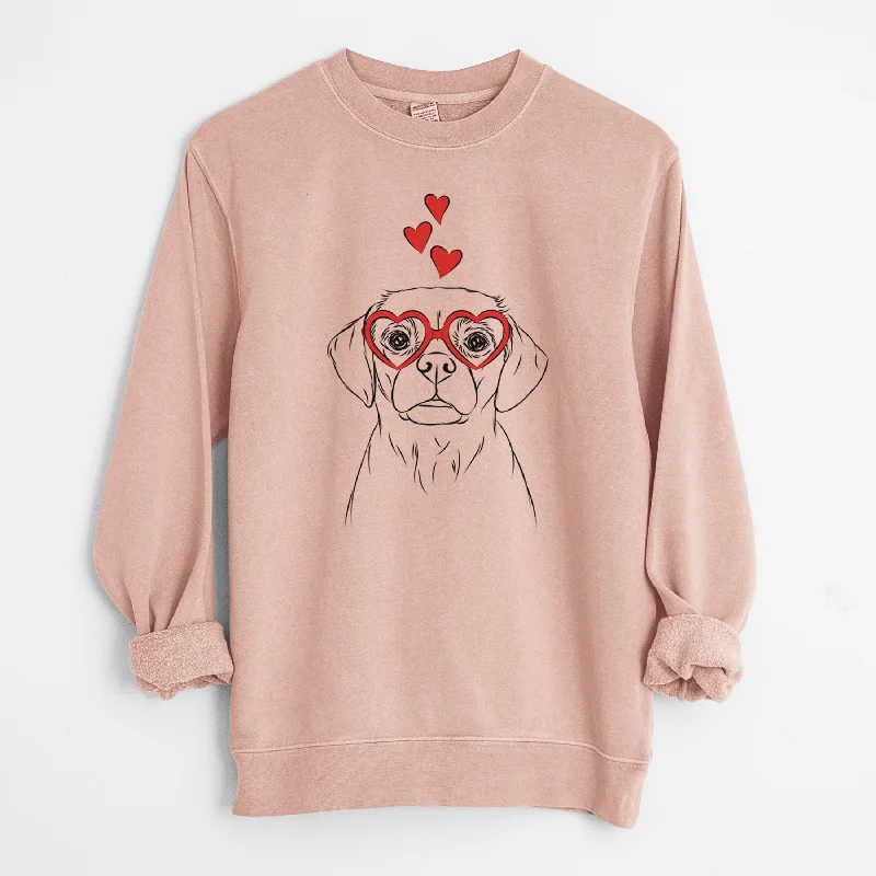 contemporary fitness sweatshirtValentine Popcorn the Puggle - Unisex Pigment Dyed Crew Sweatshirt