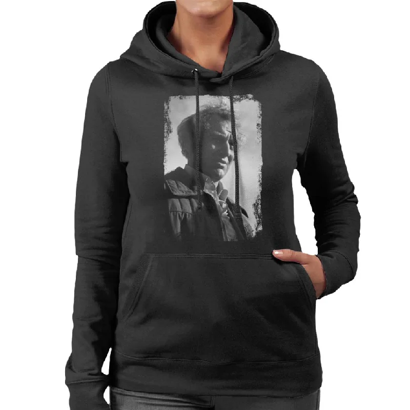 chic workout hoodieTV Times John Thaw The Sweeney 1976 Women's Hooded Sweatshirt