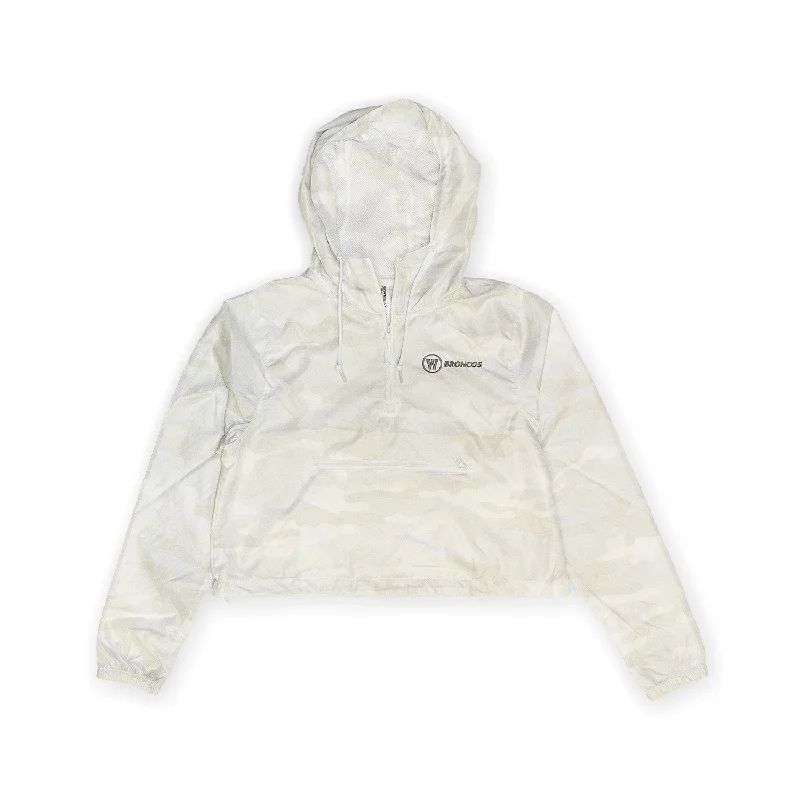 stylish coatWhite Camo Crop Windbreaker