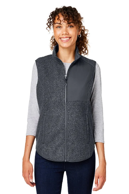 premium puffer coatNorth End Womens Aura Sweater Fleece Full Zip Vest - Carbon Grey