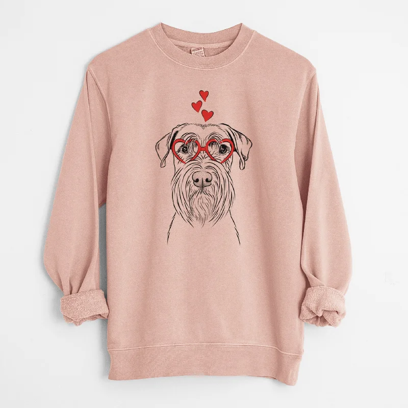 gym ready hoodieValentine Milton the Schnauzer - Unisex Pigment Dyed Crew Sweatshirt