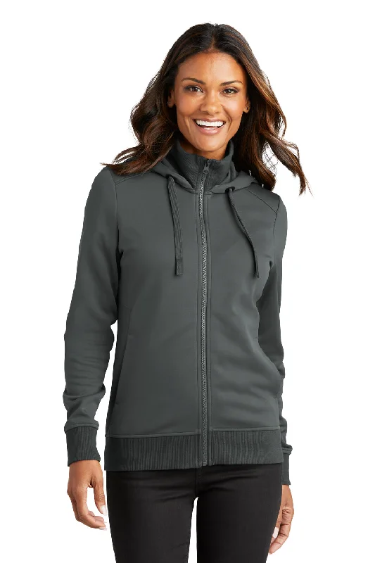 lightweight winter coatPort Authority Womens Smooth Fleece Full Zip Hooded Jacket - Graphite Grey