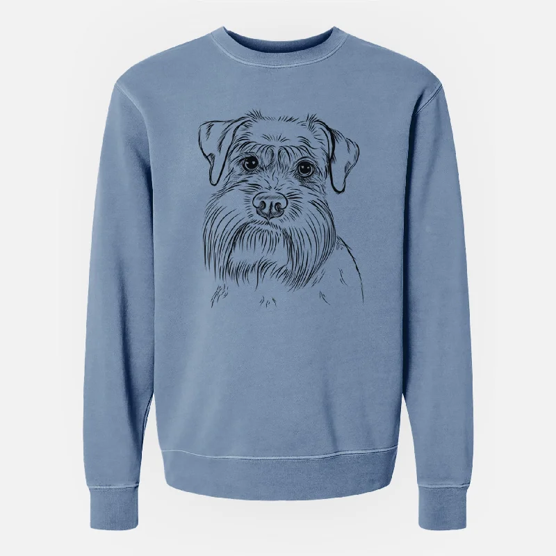 retro sports hoodieBare Wrigley the Schnauzer - Unisex Pigment Dyed Crew Sweatshirt