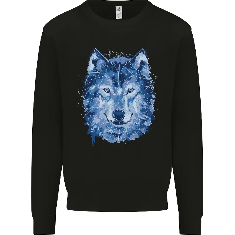 fashionable workout wearA Polygon Wolf Mens Sweatshirt Jumper