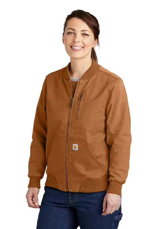 vintage coatCarhartt Womens Crawford Rugged Flex Full Zip Jacket - Carhartt Brown