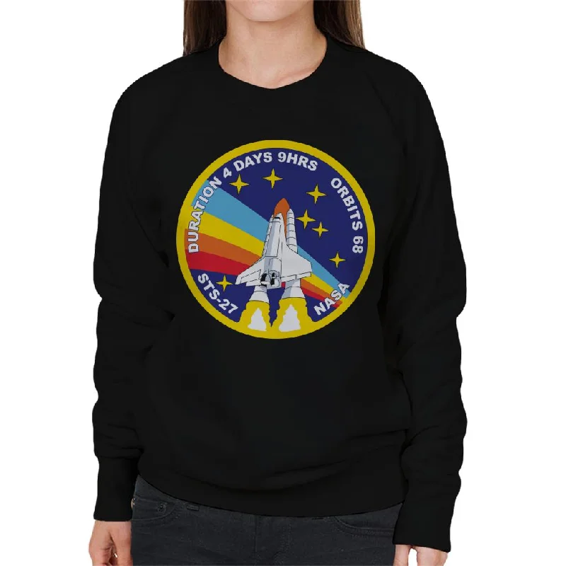 graphic gym sweatshirtNASA STS 27 Atlantis Mission Badge Women's Sweatshirt