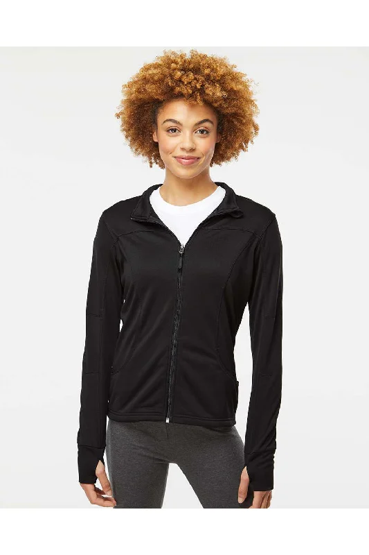 long-sleeve coatIndependent Trading Co. Womens Poly Tech Full Zip Track Jacket - Black