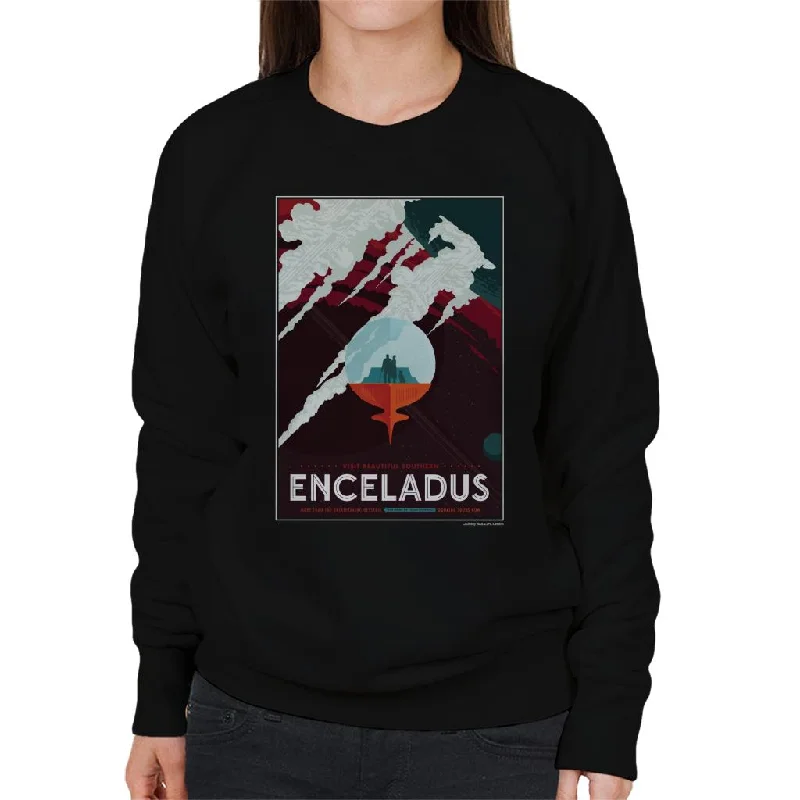 high-performance athletic hoodieNASA Enceladus Interplanetary Travel Poster Women's Sweatshirt