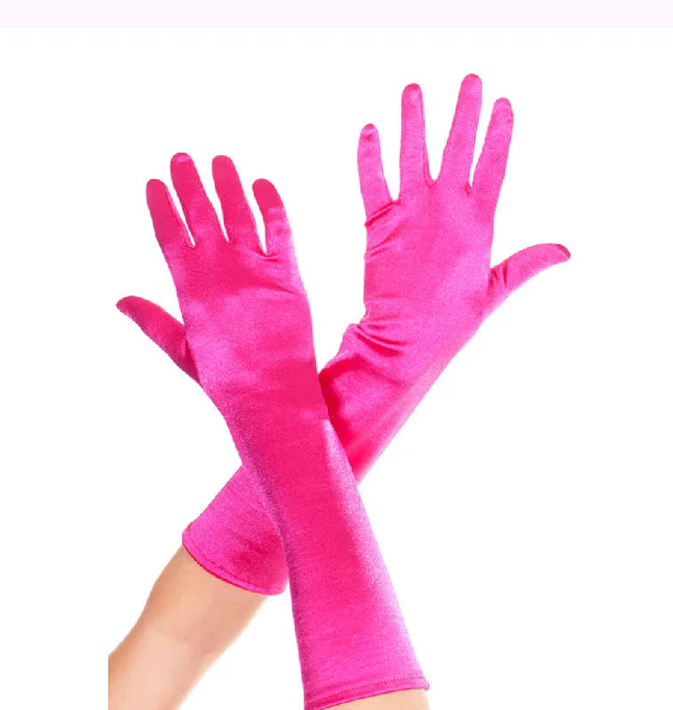 trendy mini dressDark Pink Satin Gloves