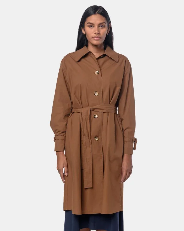 cozy wool-blend coatUma Trench in Tobacco