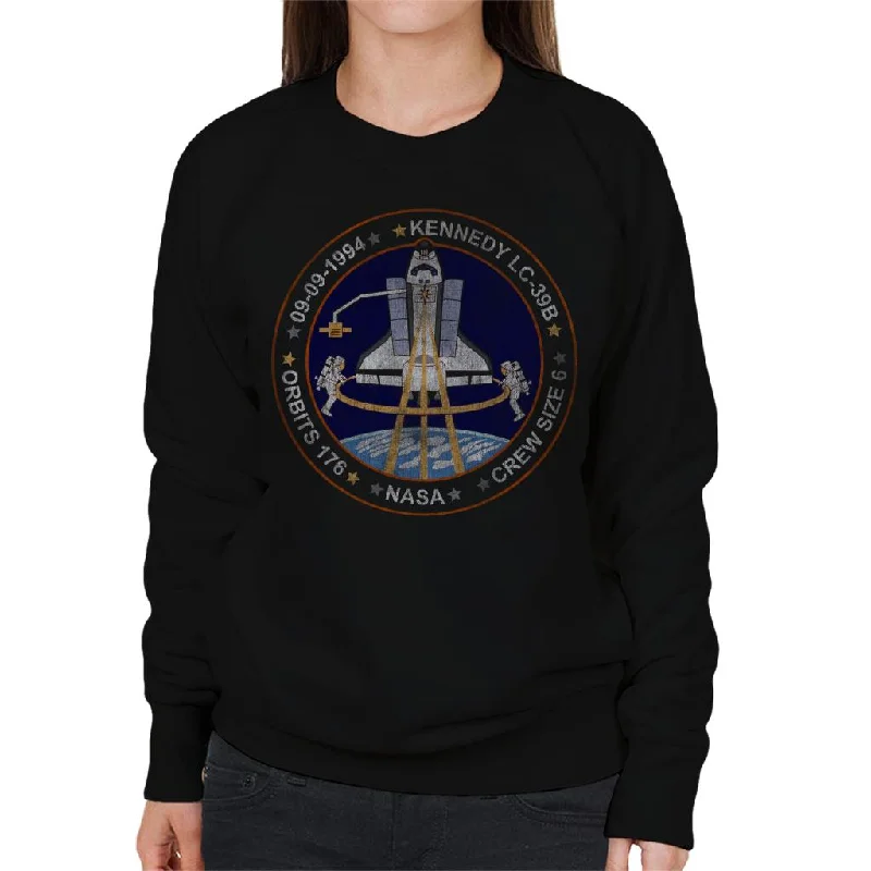 classic gym sweatshirtNASA STS 64 Discovery Mission Badge Distressed Women's Sweatshirt