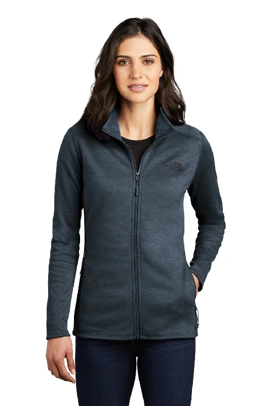 trendy casual outerwearThe North Face Womens Skyline Full Zip Fleece Jacket - Heather Urban Navy Blue