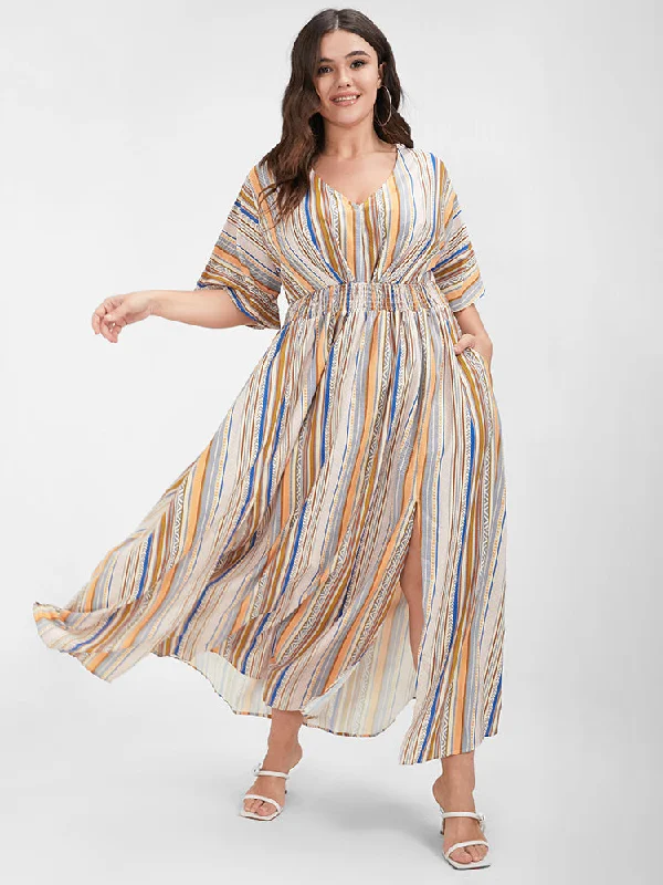 playful dressBandana Split Dolman Sleeve Pocket Maxi Dress