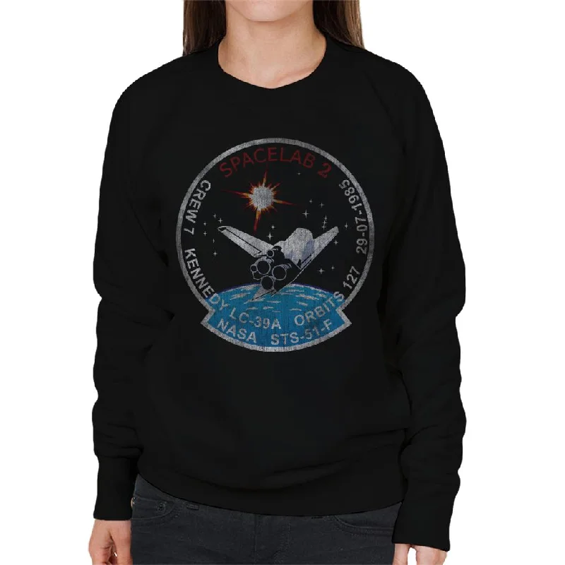 soft athletic sweatshirtNASA STS 51 F Challenger Mission Badge Distressed Women's Sweatshirt