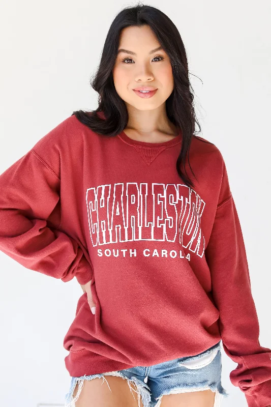 slim fit workout hoodieMaroon Charleston South Carolina Sweatshirt