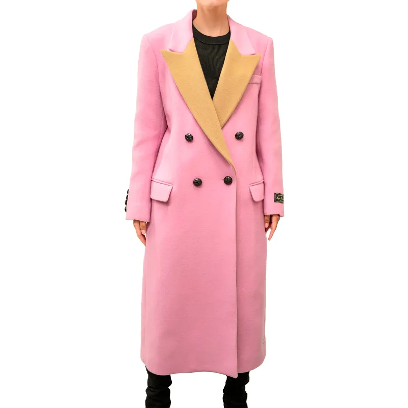 long-sleeve winter jacketWomen's Wool Felt Coat Pink