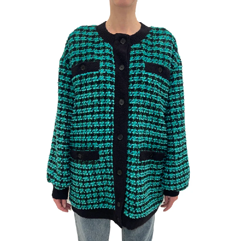 comfortable coatWomen's Pied De Poule Tweed Jacket Green