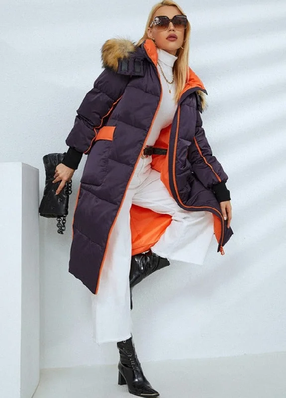 contemporary trench coatX-Long Puffer Jacket Faux Fur Parka