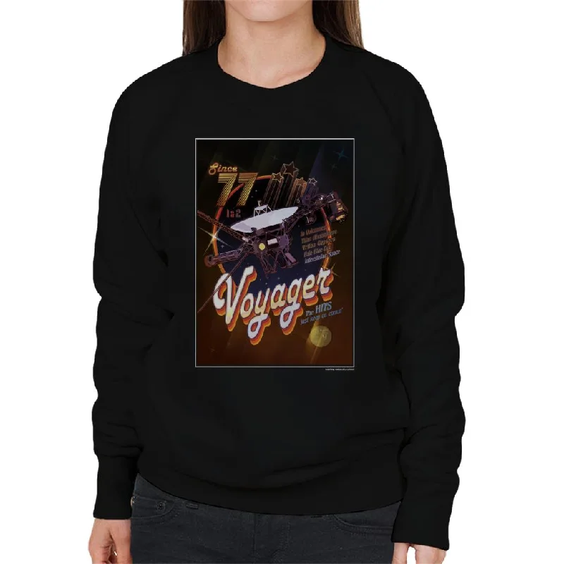 soft athletic sweatshirtNASA Voyager Disco Interplanetary Travel Poster Women's Sweatshirt