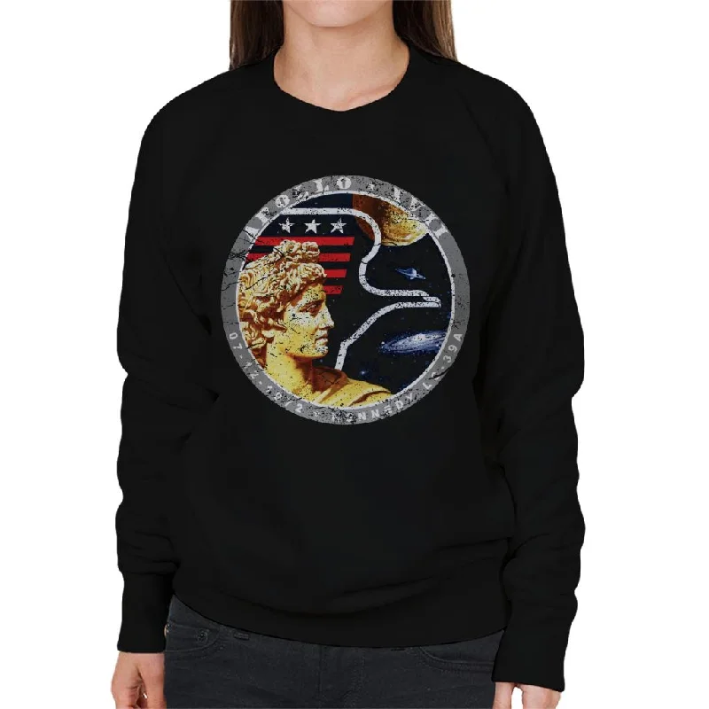 fashion sportswear hoodieNASA Apollo 17 Mission Badge Distressed Women's Sweatshirt