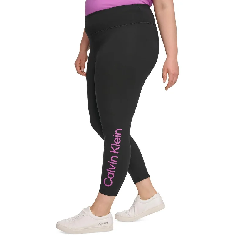 comfy workout wear hoodieCalvin Klein Performance Womens Plus High Waist 7/8 Athletic Leggings