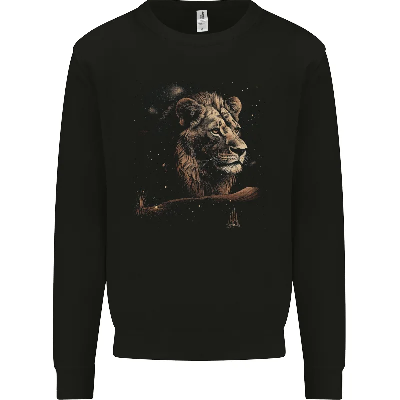 urban workout sweatshirtA Pensive Lion in the Desert Mens Sweatshirt Jumper