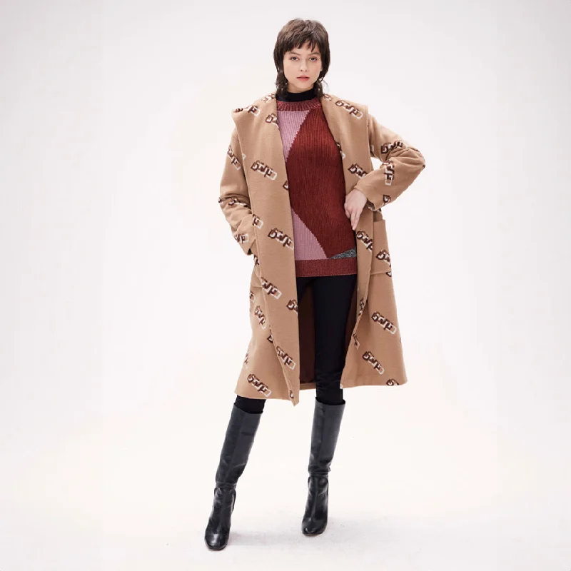 oversized puffer coatDvf Eunice Coat in Dvf Logo Camel