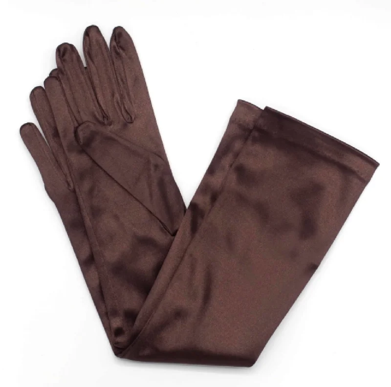 ruched dressDark Brown Satin Gloves